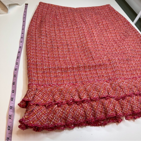 Vintage KAY UNGER Womens 10 Pink Multi Tweed Blazer Skirt Set Lined Pockets - Picture 12 of 16